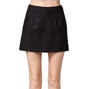 Faux-suede mini skirt